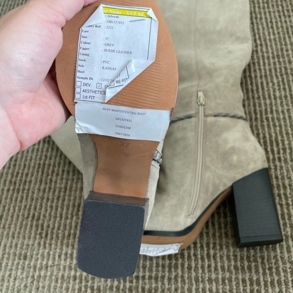 Free People Riley Whipstitch Tall Boot Grey Suede - Picture 8 of 8